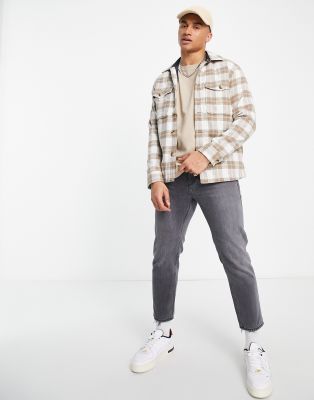 veste carreaux homme beige