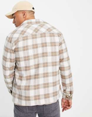 veste carreaux homme beige