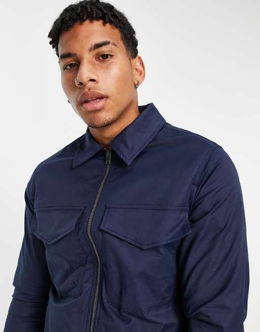 Blé HOMME Veste-chemise coupe slim à col polo 2061479