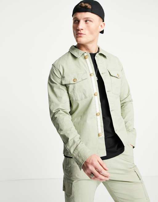 Selected Homme Veste chemise d ensemble deux poches en coton