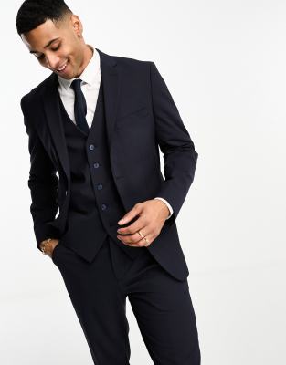 Selected Homme slim fit suit jacket in navy - ASOS Price Checker