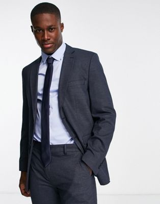 Selected Homme slim fit suit jacket in navy in mini stripe  - ASOS Price Checker