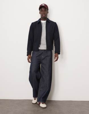 Selected Homme - Veste d'entraîneur en laine - Bleu marine