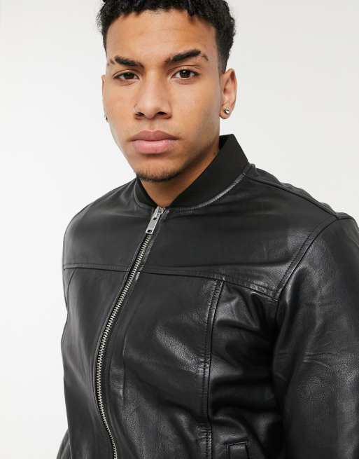 Veste en 2025 cuir homme asos