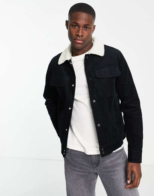 Veste Velour Noir Homme