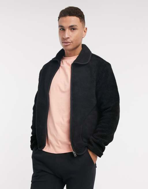 Selected Homme Veste imitation peau de mouton Noir