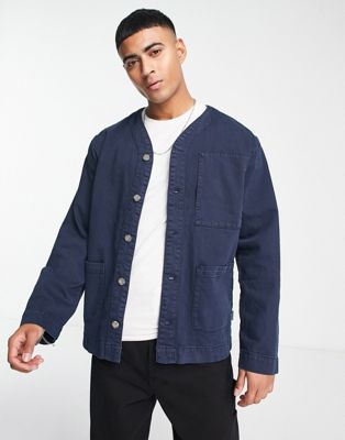 Selected Homme workwear jacket in navy - ASOS Price Checker