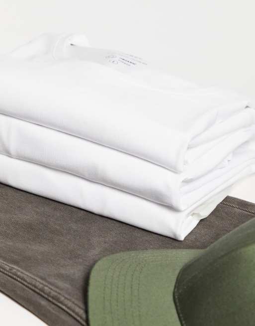 Selected Homme – Vita t-shirtar med rund halsringning i 3-pack, 3 av 4