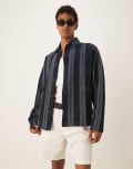 [Selected Homme] Selected Homme waffle overshirt in navy stripe XS Sky captain