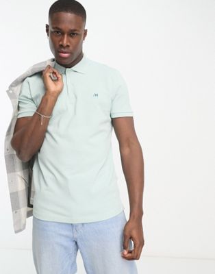 Selected Homme washed polo in mint
