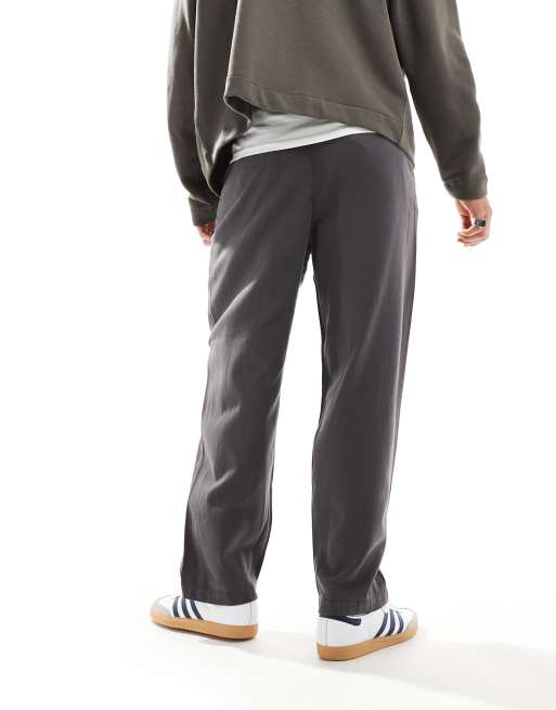 Selected Homme wide fit pleated pants in gray | ASOS
