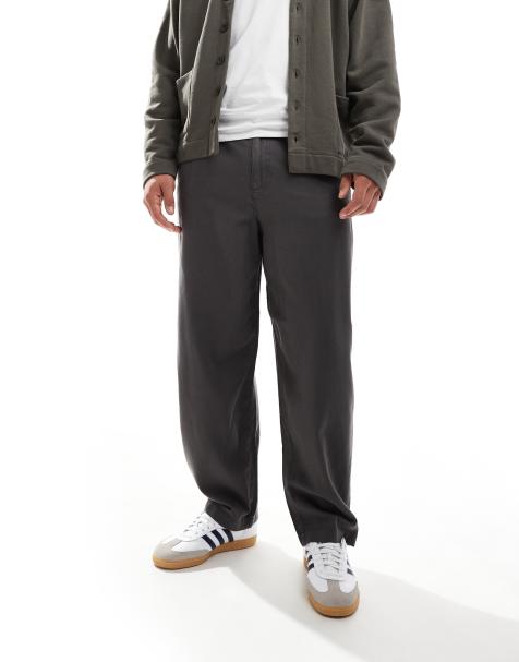 Selected Homme wide fit pleated trouser in grey - view 1
