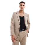 [Selected] Selected Homme wool blend slim fit suit jacket in beige-White 52 Sand