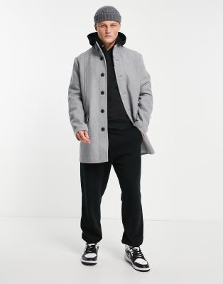 selected homme funnel neck wool coat