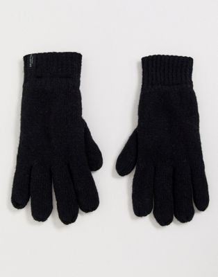 black wool gloves