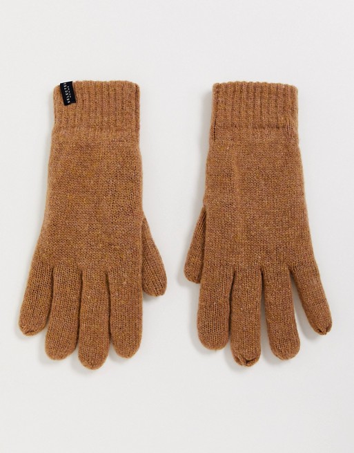 Selected Homme wool gloves in camel