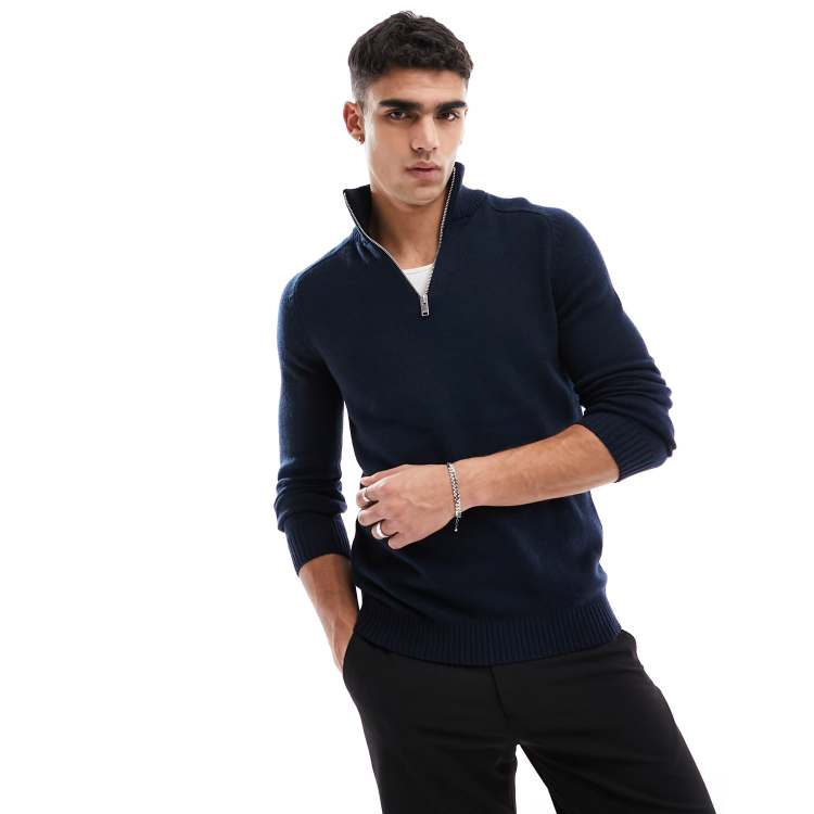 3 quarter best sale zip jumper mens