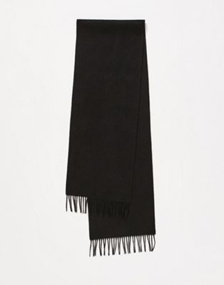 Selected Homme wool scarf in black