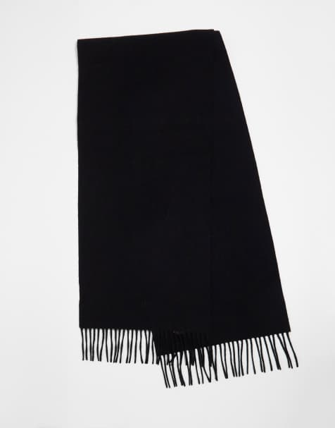 Selected Homme wool scarf in black - view 1