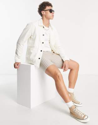 Selected Homme worker jacket in ecru