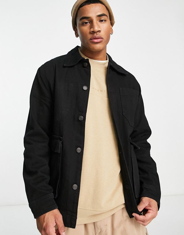 Selected Homme workwear jacket in black