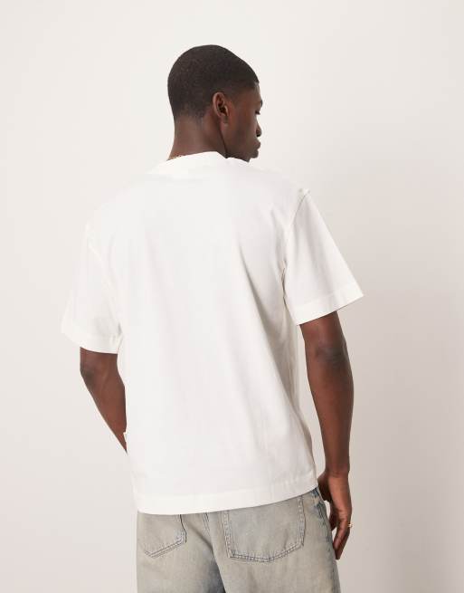Selected Homme x Nous Vous - Oversized T-shirt met print op de borst in crème, 4 van 4