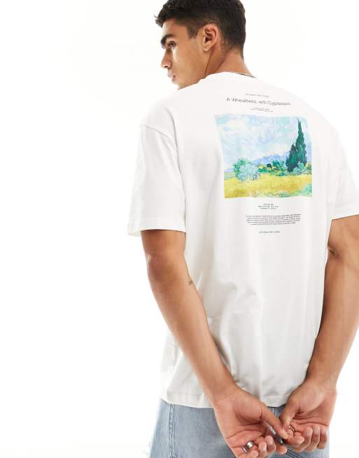 Selected Homme x The National Gallery – Oversize-T-Shirt in Weiß mit Kunst-Print auf dem Rücken