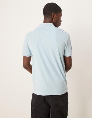 Selected Homme Zip Polo Shirt In Blue