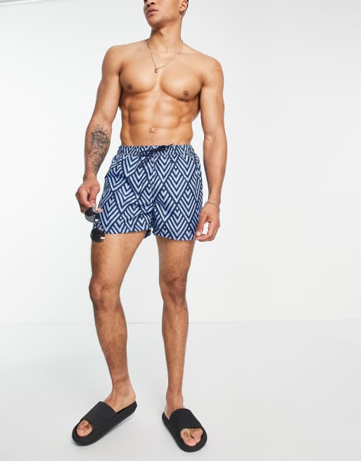 Selected Homme - Zwemshorts met marineblauwe ruitenprint, 4 van 4