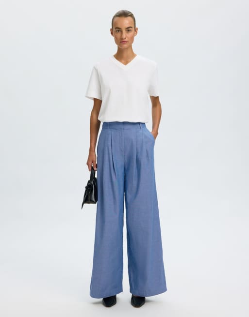 Selected – Hose in Dunkelblau mit weitem Bein, 5 von 6