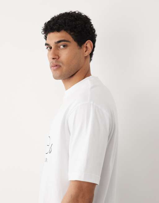 Selected - Hvid oversized T-shirt med sportsgrafik, 3 af 5