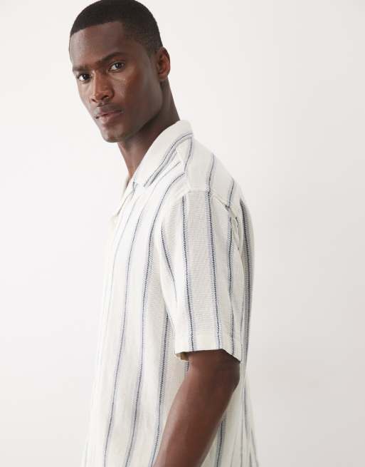 Selected - in 100% cotone testurizzato a righe blu in coordinato, 5 di 5