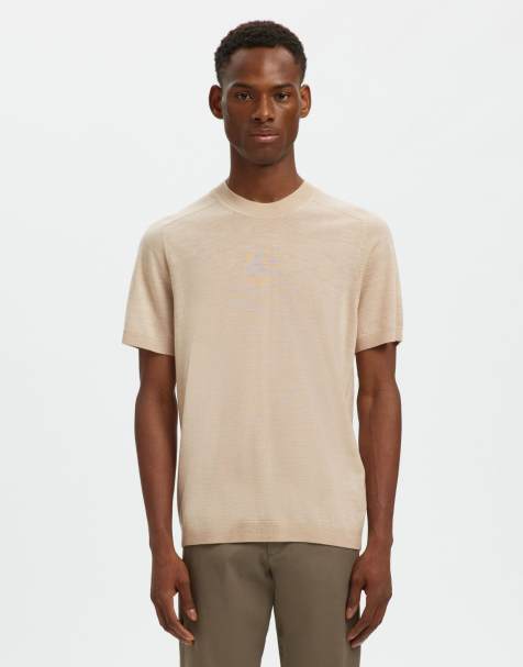 Selected T-shirt in oatmeal