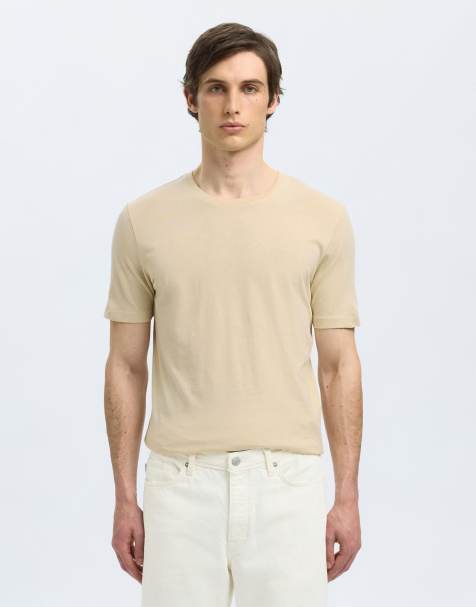 Selected T-shirt in oatmeal 1