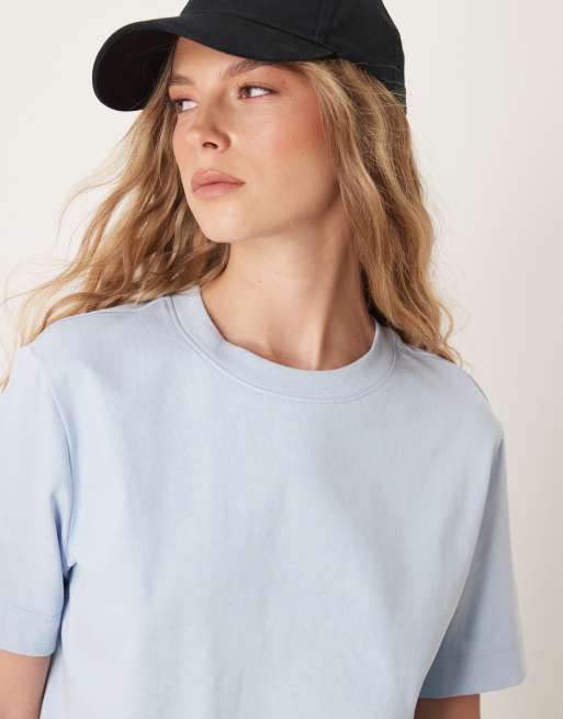 Selected – Jasnoniebieski T-shirt o pudełkowym kroju, 4 z 4