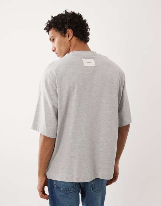 Selected – Jasnoszary gruby T-shirt oversize o gramaturze 220 g/m² , 5 z 5