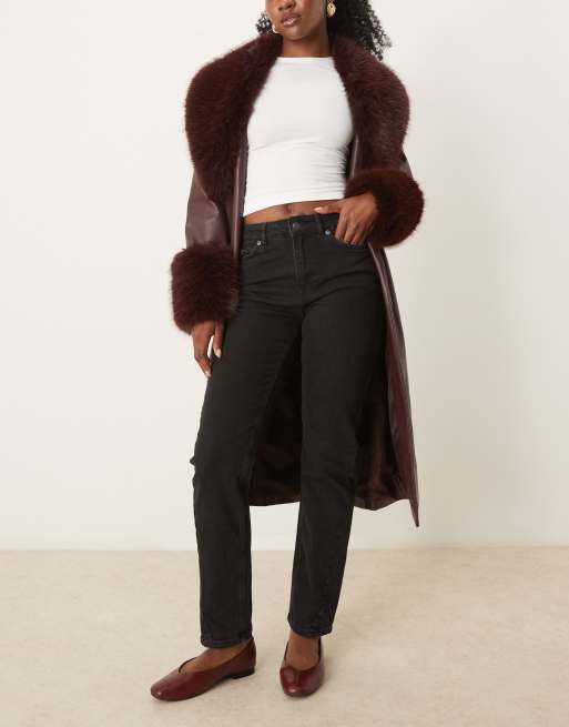 Selected - Jeans slim neri con dettagli asimmetrici