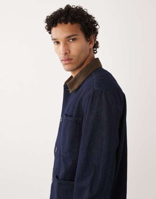 Selected – Jeansjacke in Raw-Waschung mit Kontrastkragen , 4 von 5