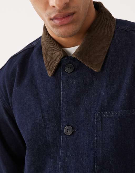 Selected – Jeansjacke in Raw-Waschung mit Kontrastkragen , 5 von 5