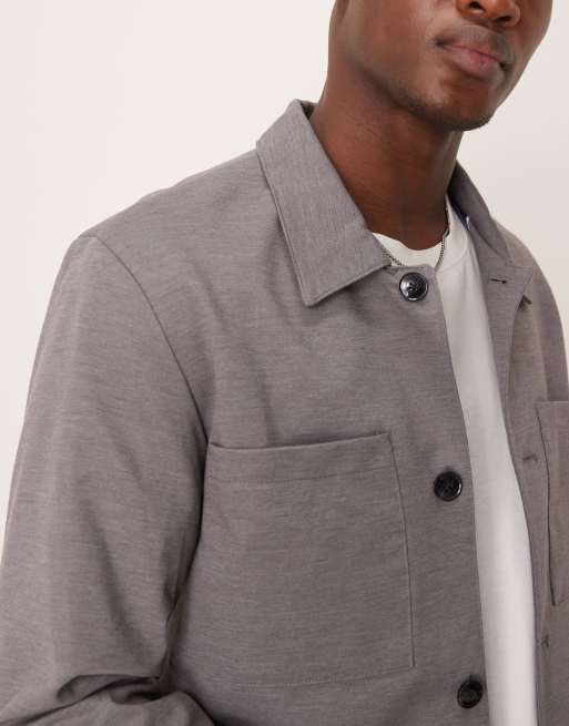 Selected jersey boxy suit jacket slim fit in grey , 2 of 5