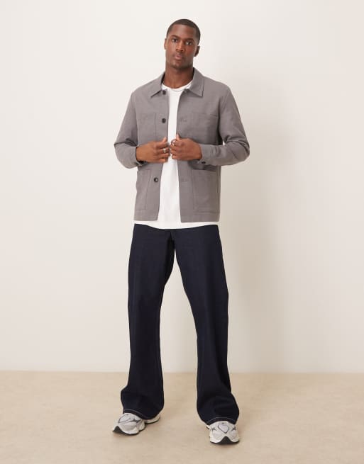 Selected jersey boxy suit jacket slim fit in grey , 3 of 5