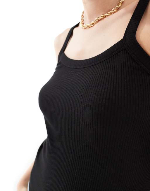 Selected jersey cami top in black, 3 of 4