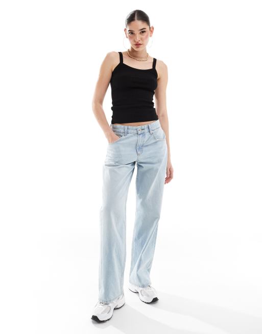 Selected jersey cami top in black, 4 of 4