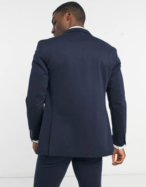 Selected jersey suit jacket slim fit in navy, 2 of 4