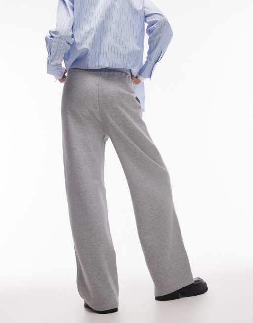 Selected - Joggingbroek met wijde pijpen in gemêleerd grijs, 3 van 5