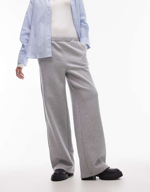 Selected - Joggingbroek met wijde pijpen in gemêleerd grijs, 5 van 5