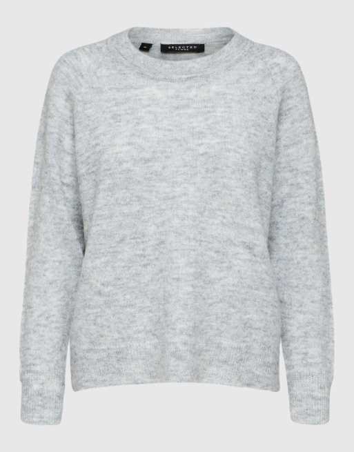 Selected Jumper in light grey melange, 6 of 6