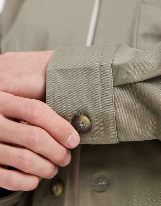 Selected – Kakifärgad overshirt i 100% bomull , 3 av 5