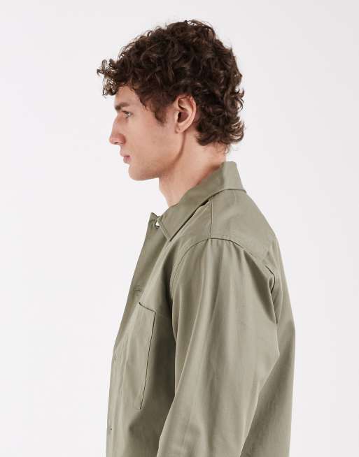 Selected – Kakifärgad overshirt i 100% bomull , 4 av 5