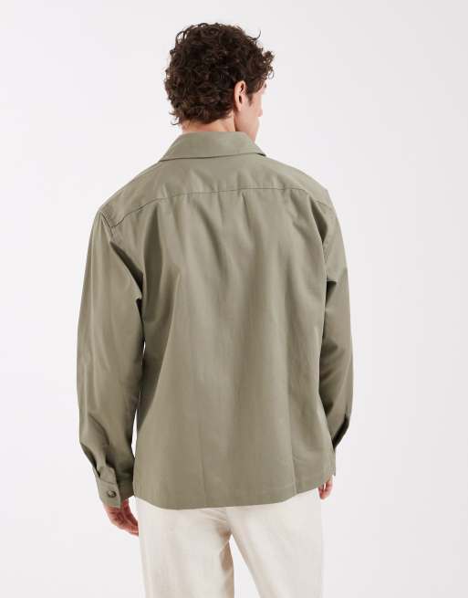 Selected – Kakifärgad overshirt i 100% bomull , 5 av 5